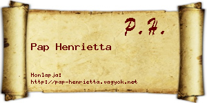 Pap Henrietta névjegykártya